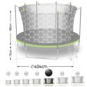 Trampolina ogrodowa 13ft/404cm z siatką wewnętrzną i drabinką Neo-Sport Neo-Sport