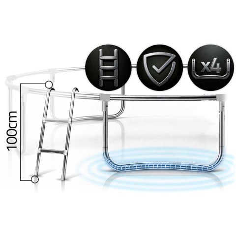 Trampolina ogrodowa 13ft/404cm z siatką wewnętrzną i drabinką Neo-Sport Neo-Sport