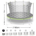 Trampolina ogrodowa 6ft/183cm z siatką wewnętrzną i drabinką Neo-Sport Neo-Sport