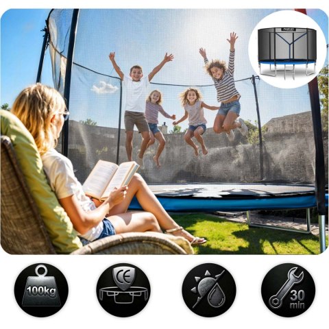 Trampolina ogrodowa 8ft/252cm z siatką zewnętrzną i drabinką Neo-Sport Neo-Sport