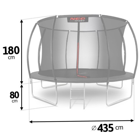 Trampolina ogrodowa profilowana 14ft/435cm z siatką wewnętrzną Neo-Sport Neo-Sport