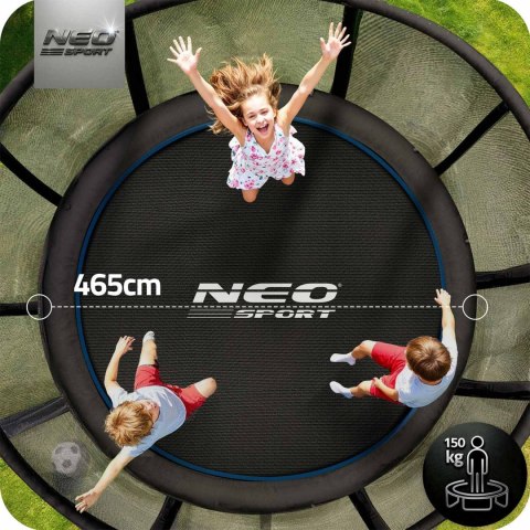 Trampolina ogrodowa 15ft/465cm z siatką zewnętrzną i drabinką Neo-Sport Neo-Sport
