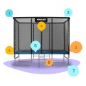 Trampolina ogrodowa prostokątna 10x7ft/305x213cm z siatką zewnętrzną i drabinką Neo-Sport Neo-Sport