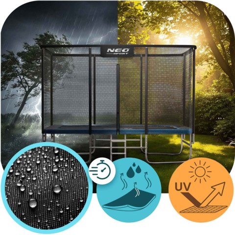 Trampolina ogrodowa prostokątna 10x7ft/305x213cm z siatką zewnętrzną i drabinką Neo-Sport Neo-Sport