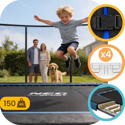 Trampolina ogrodowa prostokątna 10x7ft/305x213cm z siatką zewnętrzną i drabinką Neo-Sport Neo-Sport