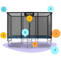 Trampolina ogrodowa prostokątna 12x8ft/366x244cm z siatką zewnętrzną i drabinką Neo-Sport Neo-Sport