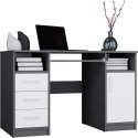 BIURKO DELTA ANTRACYT / BIAŁY 120 Cm 3 Szuflady Szafka Półki Do Biura Pokoju Na Laptop