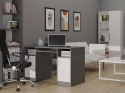 BIURKO DELTA ANTRACYT / BIAŁY 120 Cm 3 Szuflady Szafka Półki Do Biura Pokoju Na Laptop