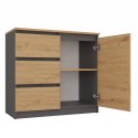 Komoda COSTA 1D3S/2D3S BA ANTRACYT DĄB ARTISAN