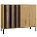 Komoda Front Ryflowany Szafka KAMARO 2D Slim / Gładki DĄB ARTISAN Lamele