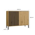 Komoda Front Ryflowany Szafka KAMARO 2D Slim / Gładki DĄB ARTISAN Lamele