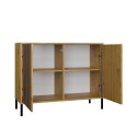 Komoda Front Ryflowany Szafka KAMARO 2D Slim / Gładki DĄB ARTISAN Lamele