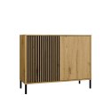 Komoda Front Ryflowany Szafka KAMARO 2D Slim / Gładki DĄB ARTISAN Lamele