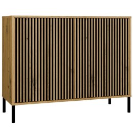 Komoda KAMARO 2D SLIM DĄB ARTISAN Lamele Front Ryflowany