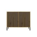 Komoda KAMARO 2D SLIM DĄB ARTISAN Lamele Front Ryflowany