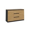 Komoda Malwa 2D3S/BA ANTRACYT DĄB ARTISAN