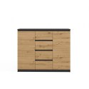 Komoda Malwa 2D4S 120 ANTRACYT DĄB ARTISAN