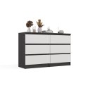 Komoda Malwa M6 120 ANTRACYT / BIAŁY