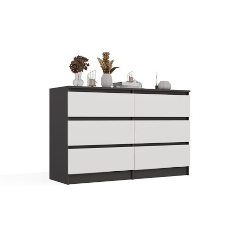 Komoda Malwa M6 120 ANTRACYT / BIAŁY