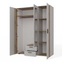 SZAFA AVA 150 CM LUSTRO 2 SZUFLADY RYFLOWANY FRONT DĄB EVOKE KASZMIR BEŻ