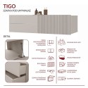 SZAFKA POD UMYWALKĘ TIGO 1D2S KASZMIR 140 CM 2 SZUFLADY RYFLOWANY FRONT WISZĄCA