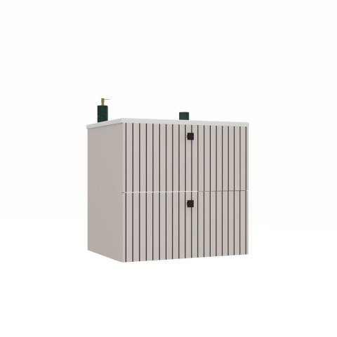 SZAFKA POD UMYWALKĘ TIGO 60 2S KASZMIR RYFLOWANY FRONT + UMYWALKA