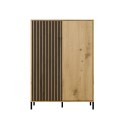 Witryna KAMARO 2DD SLIM/GŁADKI DĄB ARTISAN Lamele Front Ryflowany + Klasyczny