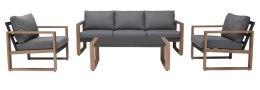 Zestaw Mebli Ogrodowych DUISBURG Sofa Fotel Stolik ANTRACYT / BRĄZOWY