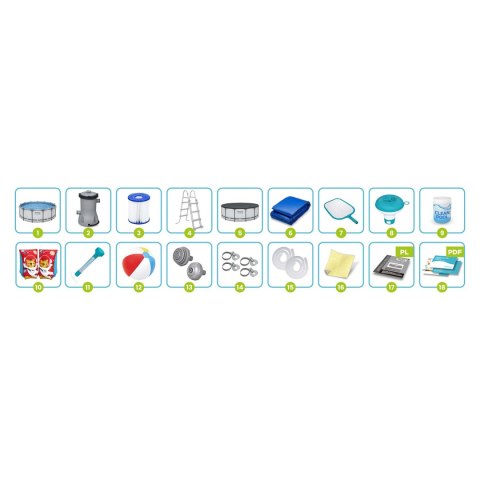 Basen ogrodowy stelażowy 396 x 122 cm 18w1 Bestway 5618W Bestway