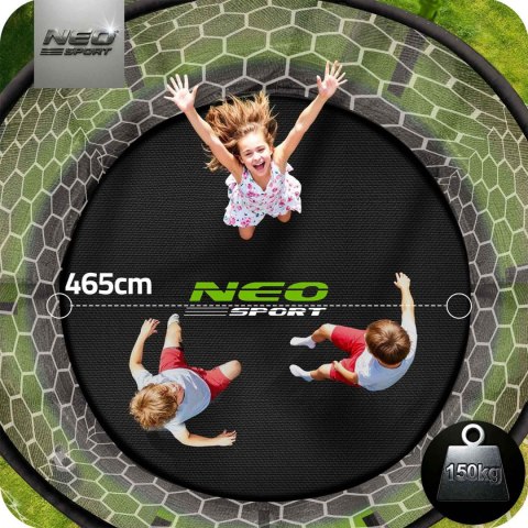Trampolina ogrodowa 15ft/465cm z siatką wewnętrzną i drabinką Neo-Sport Neo-Sport