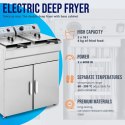 Frytownica podwójna dwukomorowa z szafką 400V - 2x10L
