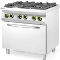 Kuchnia gazowa 4 palniki z elektrycznym piekarnikiem konwekcyjnym GN1/1 Kitchen Line - Hendi 225882
