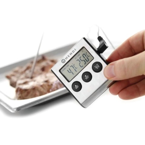 Termometr gastronomiczny do pieczenia z sondą i funkcją timera - Hendi 271346