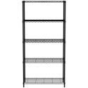 Regał magazynowy skręcany 5 półkowy czarny 91x45x183 cm - Hendi 812990