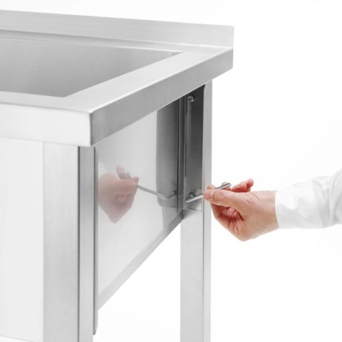 Basen zlew gastronomiczny jednokomorowy Budget Line STAL 800 x 600 x 850 mm - Hendi 811009