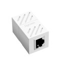 Złączka łącznik kabli sieciowych skrętki RJ45 biały
