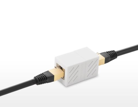 Złączka łącznik kabli sieciowych skrętki RJ45 biały