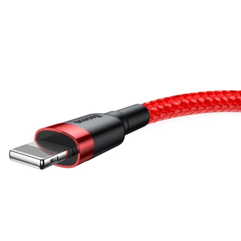 Wytrzymały elastyczny kabel przewód USB Iphone Iphone Lightning QC3.0 2.4A 0.5M czerwony