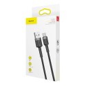 Wytrzymały elastyczny kabel przewód USB USB-C QC3.0 2A 2M czarno-szary
