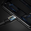 Wytrzymały kabel przewód w materiałowym oplocie USB Iphone Lightning 1.2M czarny
