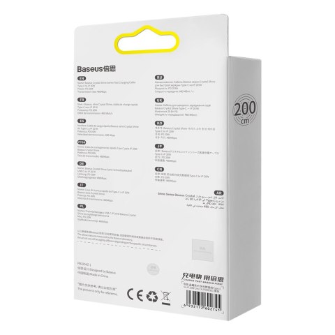 Kabel przewód do szybkiego ładowania i transferu danych USB-C Iphone Lightning 20W 2m czarny