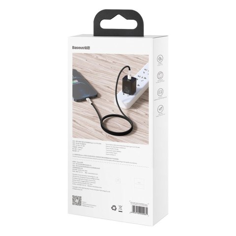 Przewód kabel iPhone USB-C - Lightning Cafule Metal Data Power Delivery 20W 1m - czarny