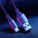 Kabel przewód w oplocie USB - USB-C Quick Charge 3.0 3A 0.5m szary