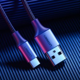 Kabel przewód w oplocie USB - USB-C Quick Charge 3.0 3A 0.5m szary