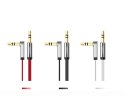 Płaski kabel przewód audio AUX 3.5mm mini jack 1m srebrny