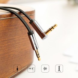 Płaski kabel przewód audio AUX 3.5mm mini jack 2m srebrny