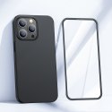 Etui pokrowiec do iPhone 13 Pro Max obudowa na tył i przód + szkło hartowane czarny