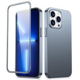 Etui pokrowiec do iPhone 13 Pro Max obudowa na tył i przód + szkło hartowane szary
