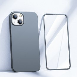 Etui pokrowiec do iPhone 13 obudowa na tył i przód + szkło hartowane szary
