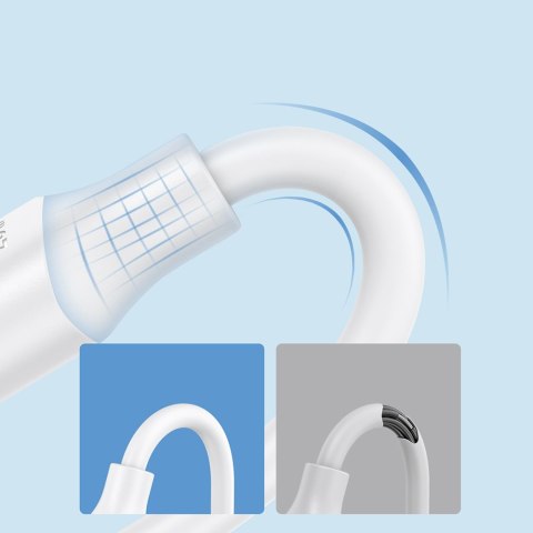Kabel do ładowania i transmisji danych USB-A - USB-C 3A 2m biały